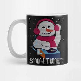 Ugly Christmas Sweater Snowman DJ playing Snow Tunes - Show Tunes Musical Theatre Mug